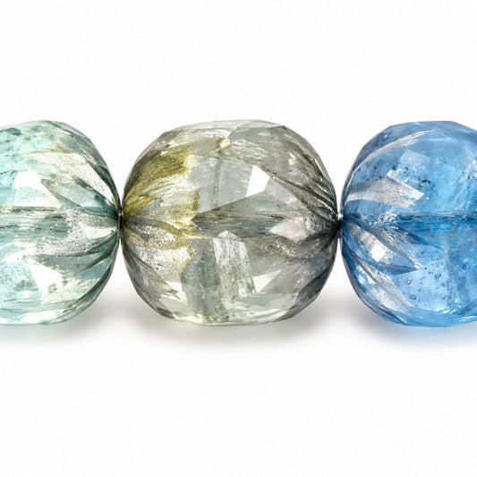 Faceted Fire Polished Beads Special Cut, X1149 Platin (x1149-13702), Glass, Czech Republic