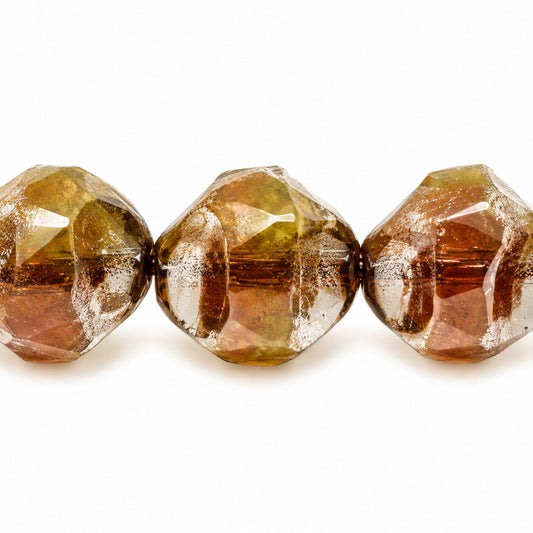 Special Cut Faceted Fire Polished Beads. Smashed, X3049 Platin (x3049-13702), Glass, Czech Republic