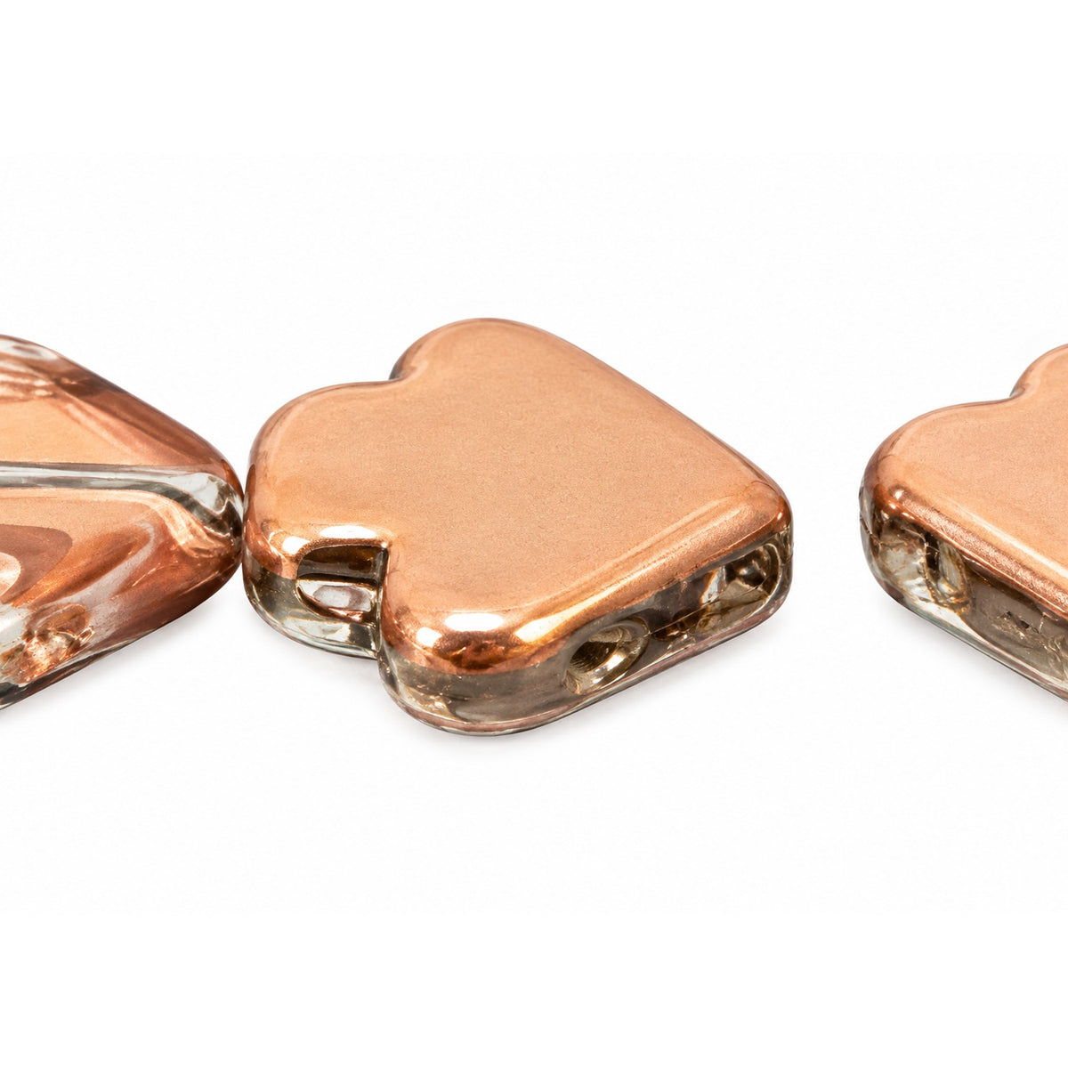 Arrow Beads - Hole From Top To Bottom, Crystal Rose Gold Capri (00030-27101), Glass, Czech Republic