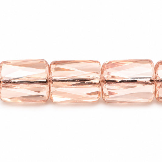 Faceted Special Cut Beads, Transparent Pink (70120), Glass, Czech Republic