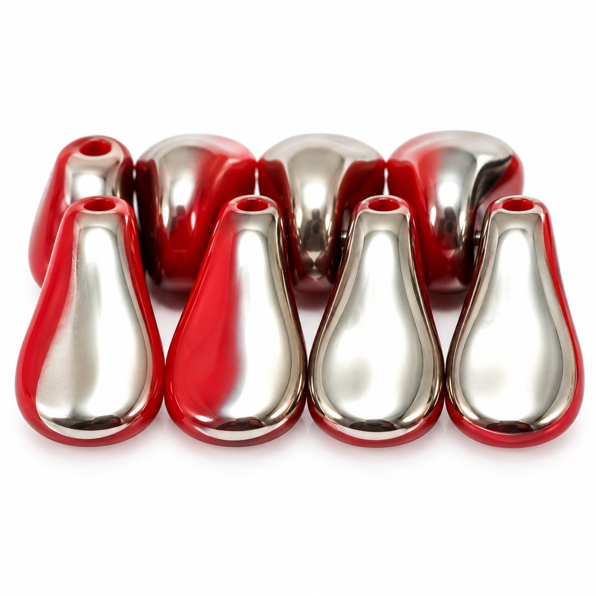 Special Dagger Beads, Red Chrom (93190-27401), Glass, Czech Republic