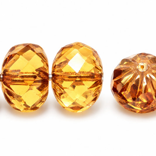 Special Cut Faceted Fire Polished Beads, Transparent Orange Luster Violet Full Coated (10030-14496), Glass, Czech Republic