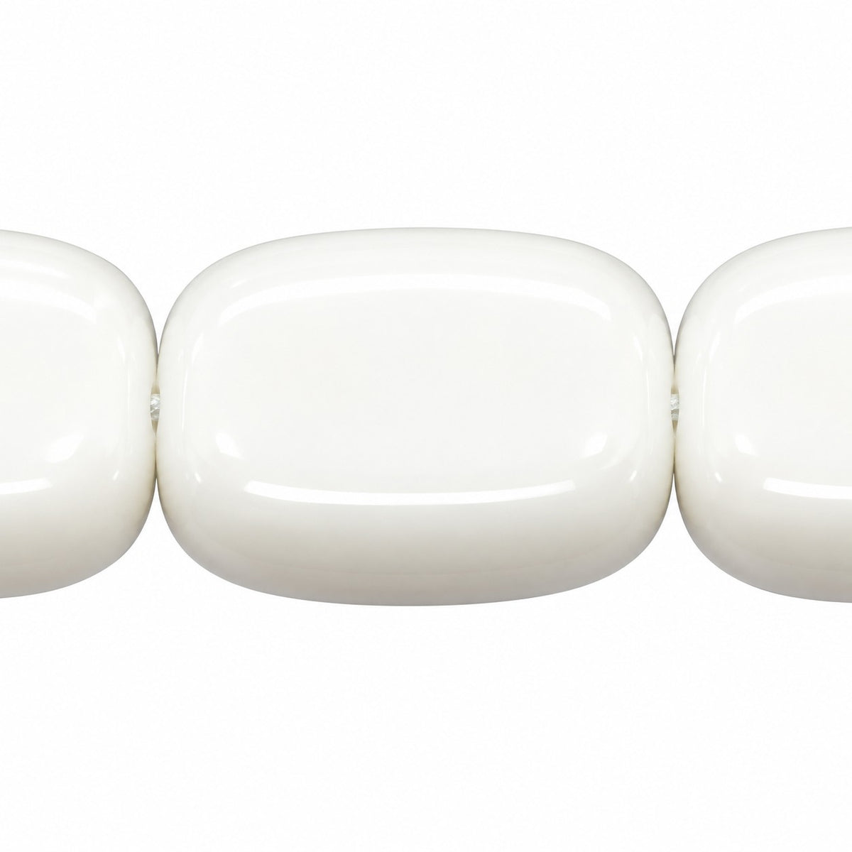 Shaped Pressed Beads, Chalk White (3000), Glass, Czech Republic