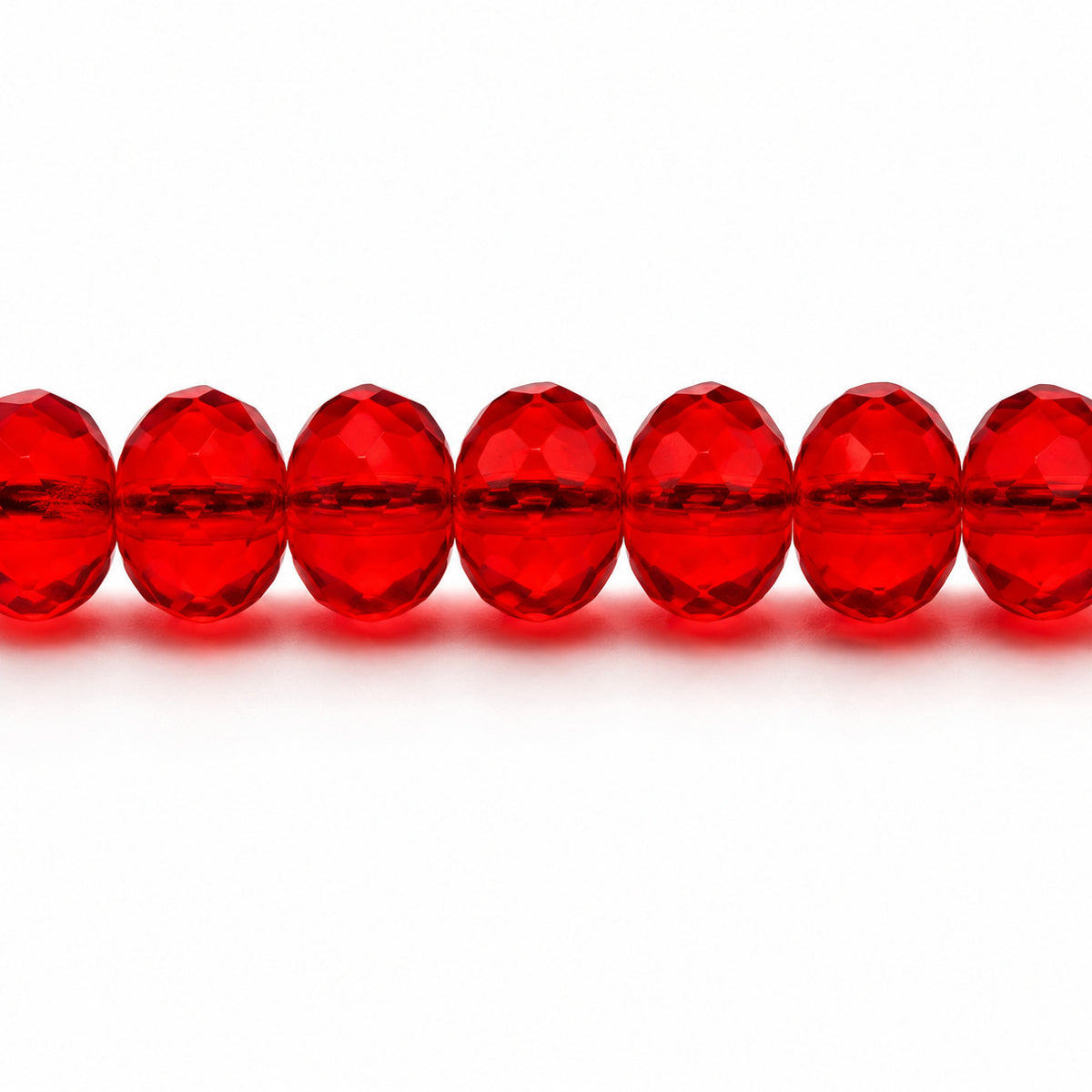 Special Cut Faceted Fire Polished Beads, Ruby Red (90080), Glass, Czech Republic