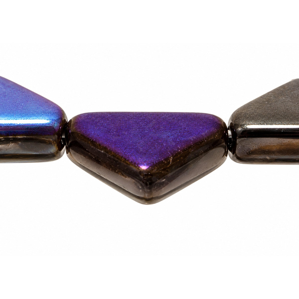 Triangle Pressed Beads, Black 22201 (23980-22201), Glass, Czech Republic