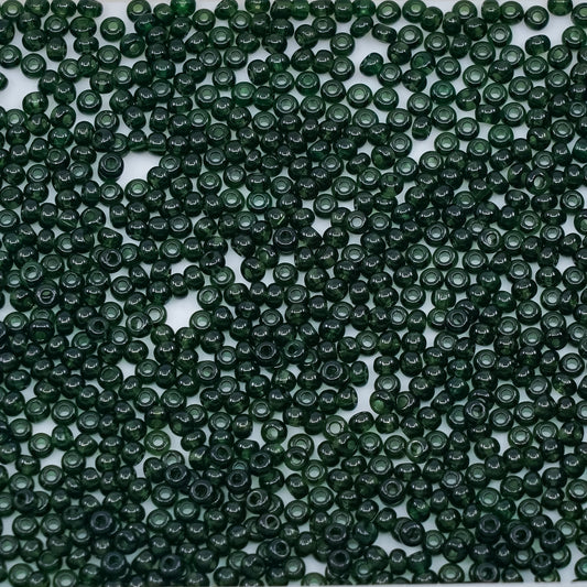 OUTLET 10g Rocailles PRECIOSA seed beads, 10/0, Transparent Green (50290), Glass, Czech Republic