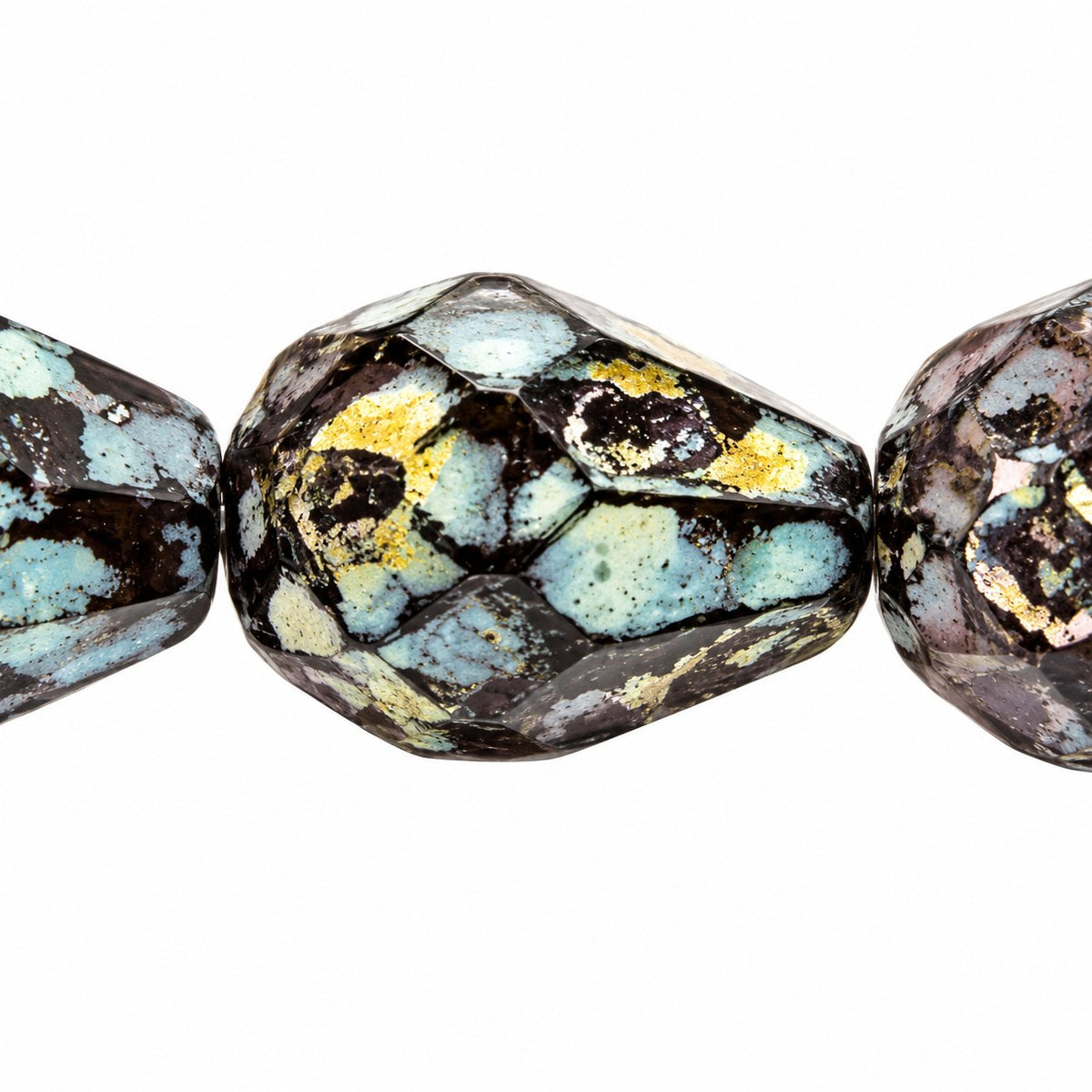 Faceted Fire Polished Beads Special Cut, Black Stain Strong (23980-86805), Glass, Czech Republic
