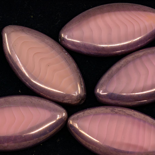 OUTLET 10 grams Table Cut Oval Beads, Opaque Pink Bronze (76026-14415), Glass, Czech Republic