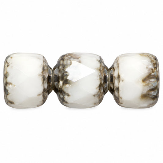 Cathedral Faceted Fire Polished Beads, X3088 Platin (x3088-13702), Glass, Czech Republic