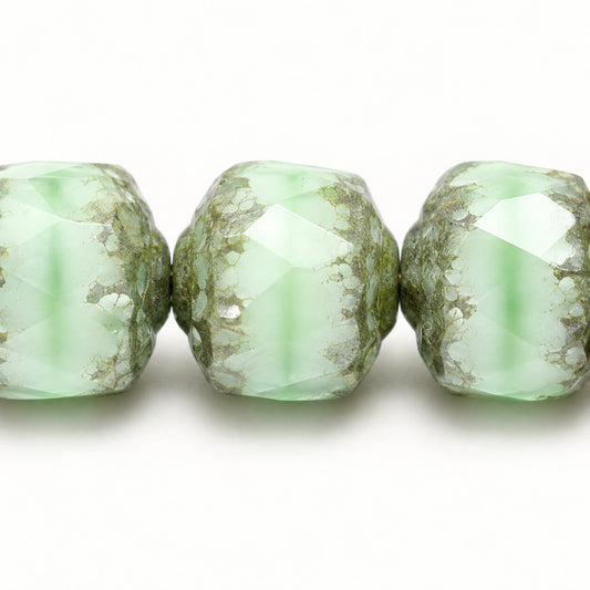 Cathedral Faceted Fire Polished Beads, Copper Lined Platin (54200-13702), Glass, Czech Republic