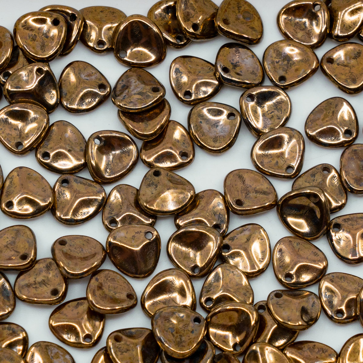 OUTLET 250g/50g Rose Petal Beads, 8 x 7 mm, Black Bronze (23980-14415), Glass, Czech Republic