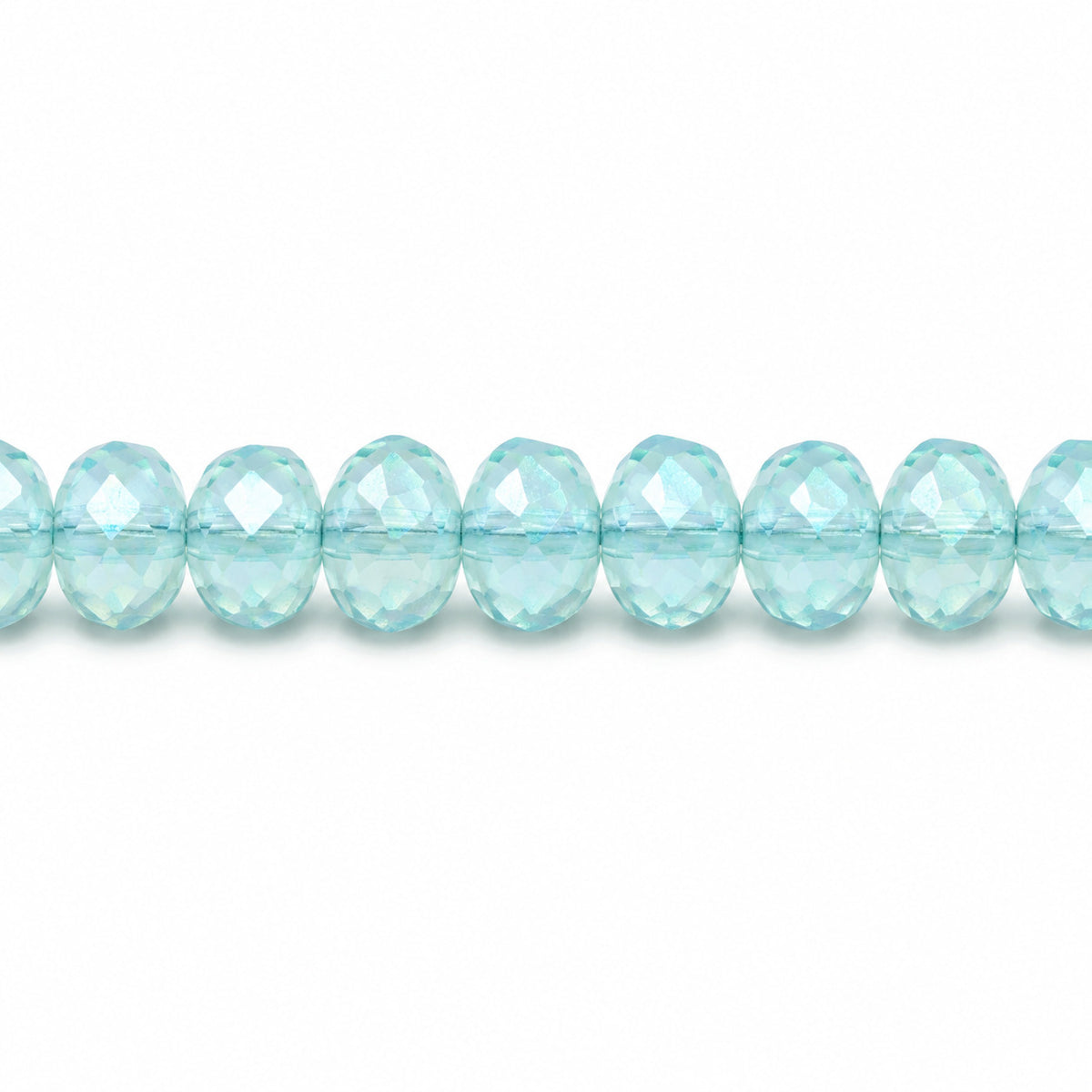 Special Cut Faceted Fire Polished Beads, Opal Aqua (61000), Glass, Czech Republic