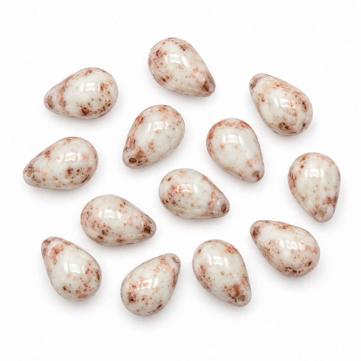 Drop Beads, White 94403 (02010-94403), Glass, Czech Republic