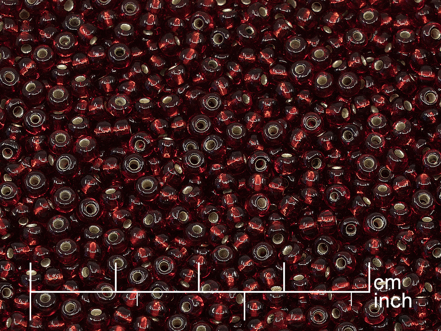 OUTLET Rocailles Seed Beads Preciosa Ornela size 8/0, Ruby, Silver Lined Red (97090), Glass, Czech Republic