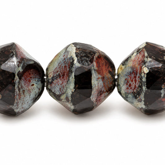 Special Cut Faceted Fire Polished Beads. Smashed, X3142 Picasso (x3142-43400), Glass, Czech Republic