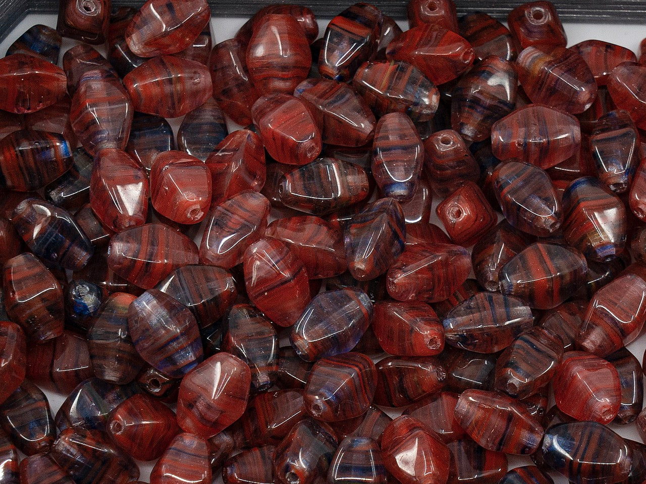 OUTLET elongated bicone,  mm, Glass, Czech Republic