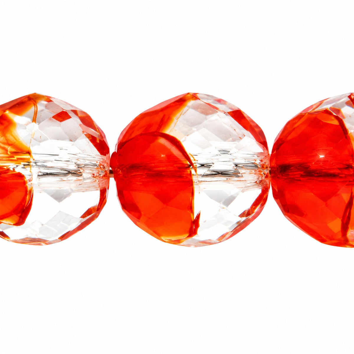 Faceted Round Fire Polished Beads, T1007 (t1007), Glass, Czech Republic