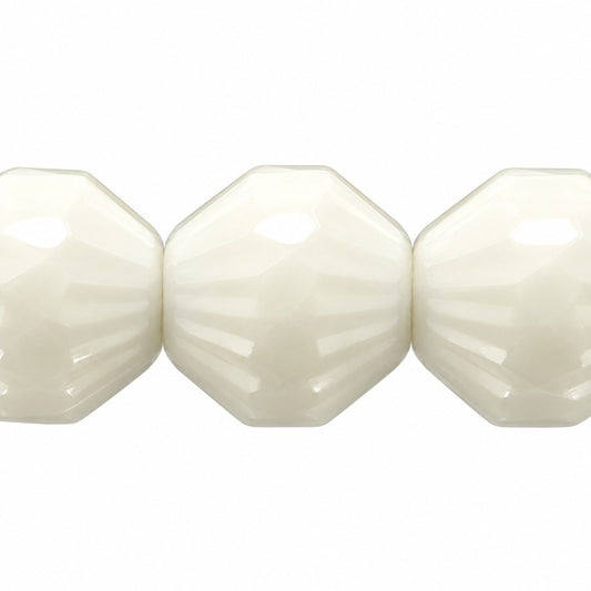 Fire Polished Faceted Lanthern Beads, Chalk White (03000), Glass, Czech Republic