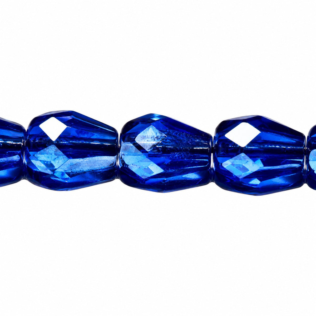 Faceted Fire Polished Beads Special Cut, Transparent Blue Hematite (30060-14400), Glass, Czech Republic
