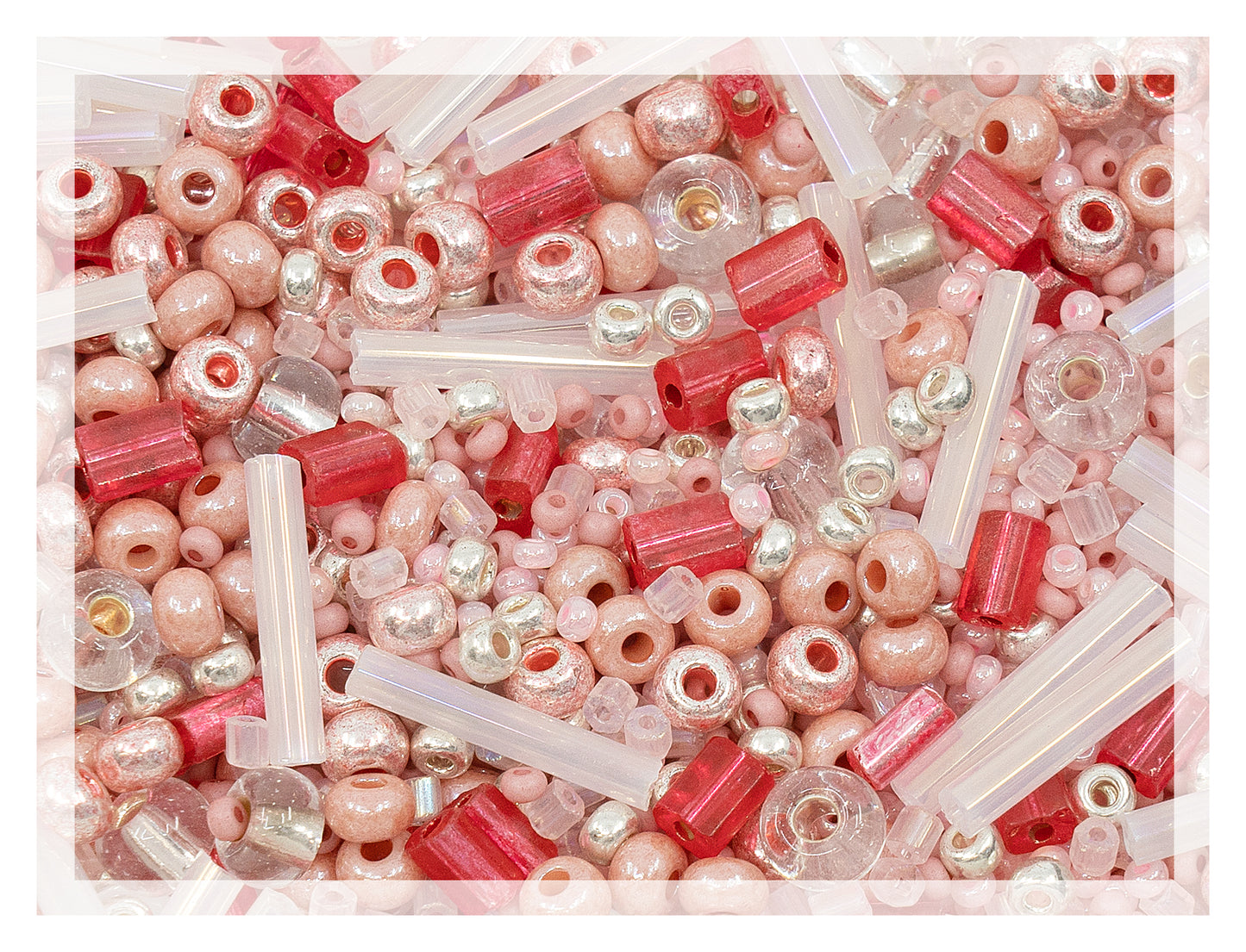 Small Rocailles, Seed Beads & Bugles 2-10mm Preciosa Ornela Czech Glass Beads, Rocailles Mix Pink, Glass, Czech Republic