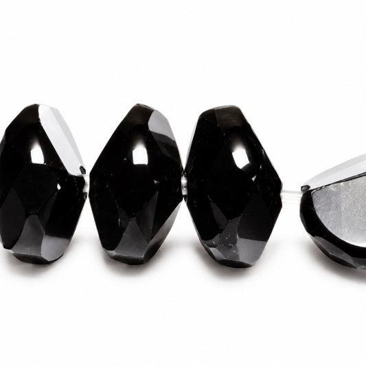 Faceted Special Cut Beads Rivoli, Black (23980), Glass, Czech Republic