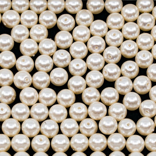OUTLET 250g/50g Round Druck Beads, 6 x 6 mm, White Opal Pink (02010-70000), Glass, Czech Republic