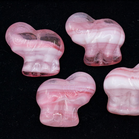 OUTLET 250g/50g Elephant Beads, 20 x 21 mm, Crystal Pink Mixed (75016), Glass, Czech Republic