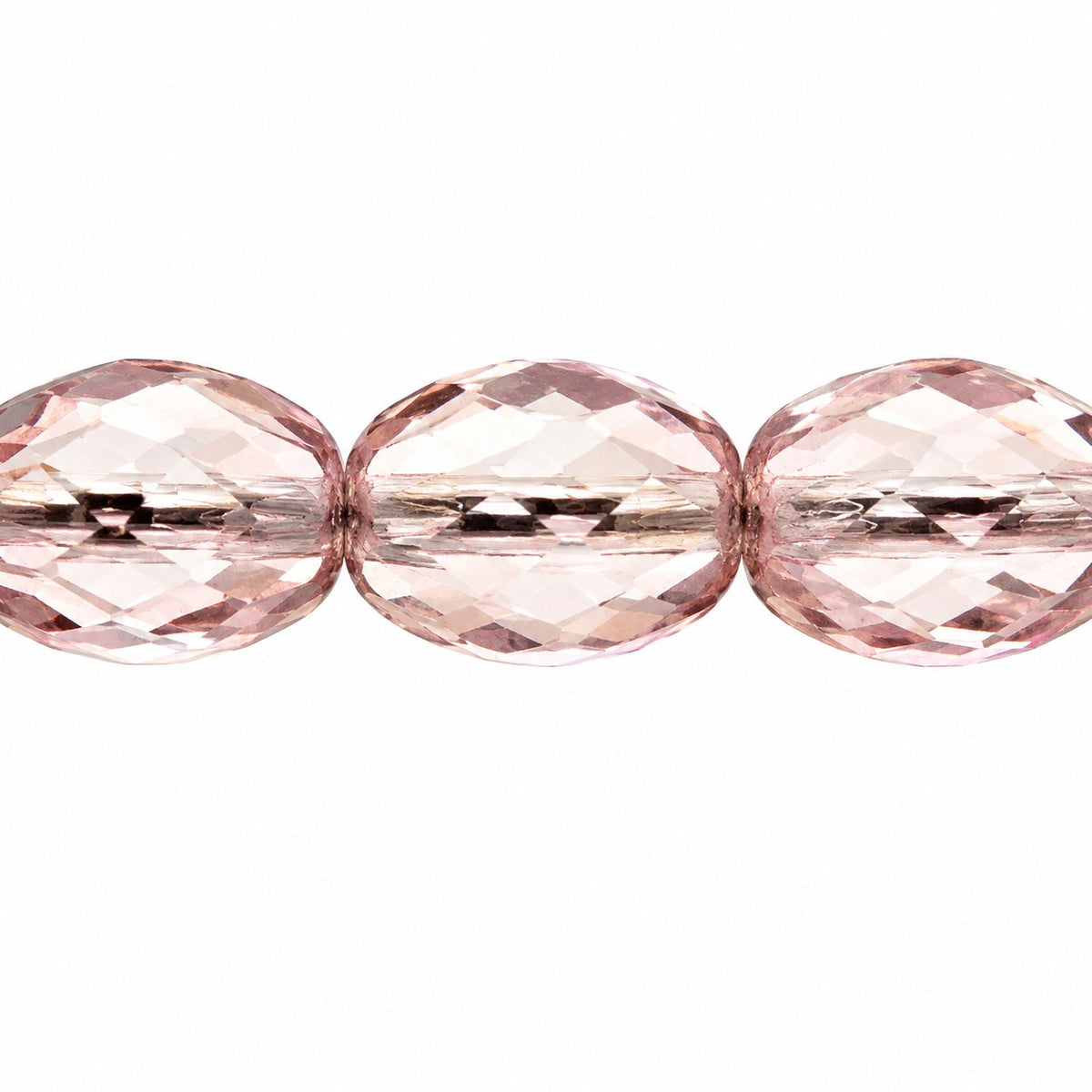Oval Faceted Beads, Transparent Light Amethyst (20010), Glass, Czech Republic