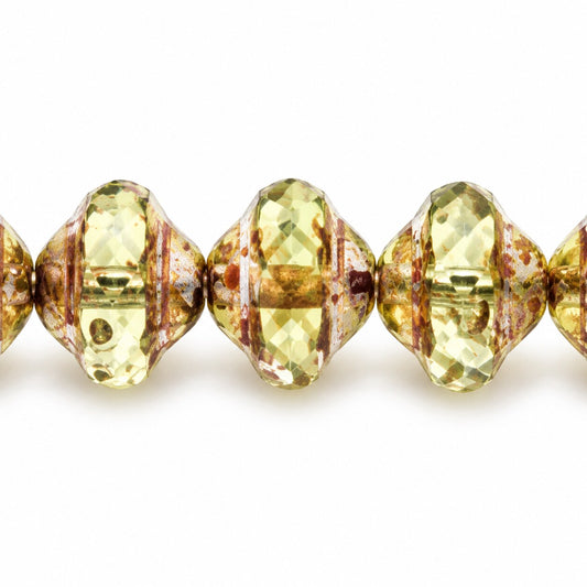 Faceted Special Cut Beads Ufo, T1029 Picasso (t1029-43400), Glass, Czech Republic
