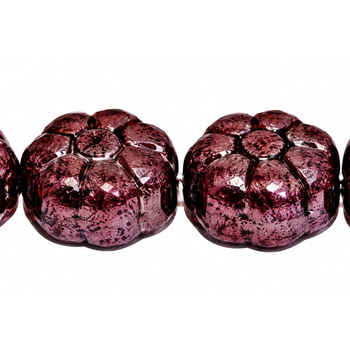 Flat Flower Beads, 99991 Hematite (99991-14400), Glass, Czech Republic