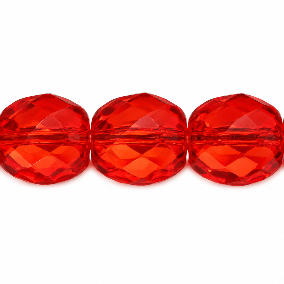 Faceted Special Cut Beads, Transparent Orange (90030), Glass, Czech Republic