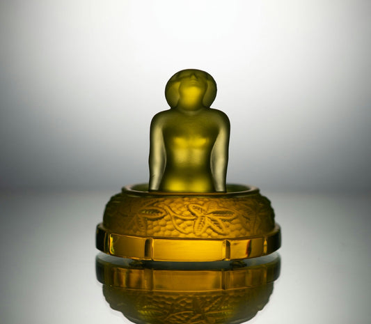 Woman in a Pool – Uranium Art Glass, Czech Republic, OUTLET
