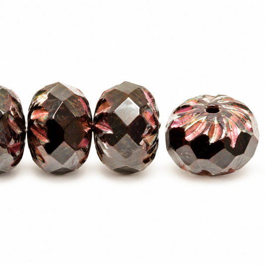 Special Cut Faceted Fire Polished Beads, Black Stain Strong (23980-86805), Glass, Czech Republic