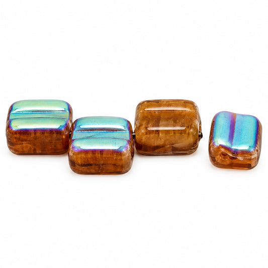 Silky 2-Hole Square Beads, X1827 Ab (x1827-28701), Glass, Czech Republic