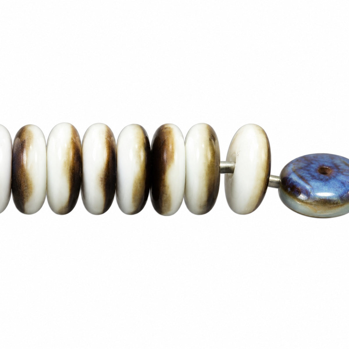Space Disk Beads, Chalk White 22201 (03000-22201), Glass, Czech Republic