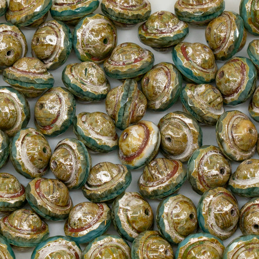 OUTLET 10g Faceted Special Cut Beads, 8 x 10 mm, X3099 Picasso (x3099-43400), Glass, Czech Republic