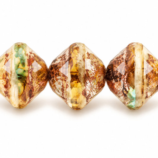 Faceted Special Cut Beads Ufo, X3130 Picasso (x3130-43400), Glass, Czech Republic