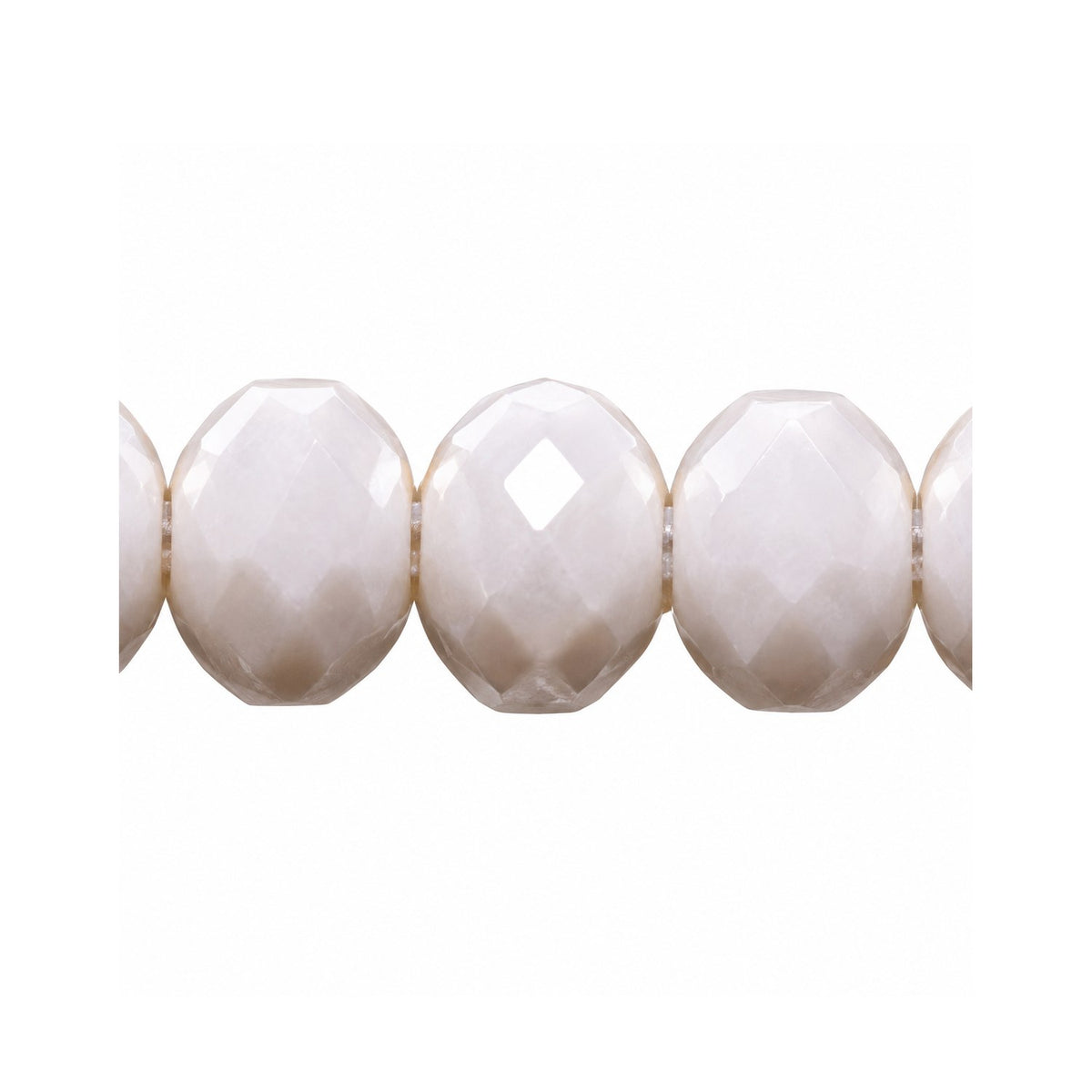 Special Cut Faceted Fire Polished Beads, Chalk White Hematite (03000-14400), Glass, Czech Republic