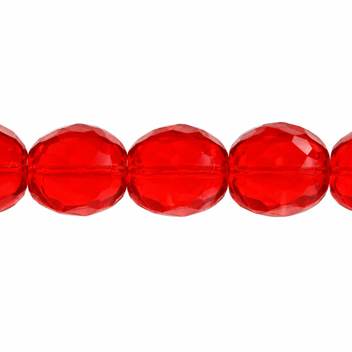 Faceted Special Cut Beads, Transparent Red (90060), Glass, Czech Republic
