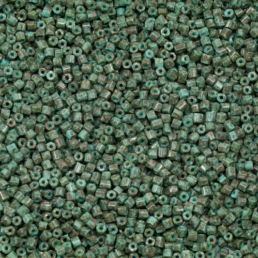 OUTLET 250g Preciosa Ornela Hexagon Beads, 11/0, Turquoise Travertin (63110-86800), Glass, Czech Republic