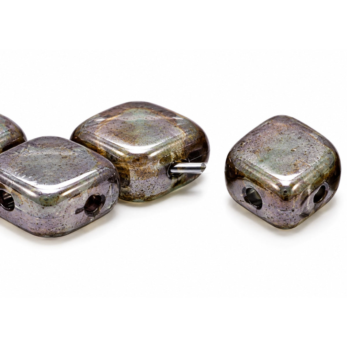 Silkt 2-Hole Beads, Crystal Stain With Luster Blue (00030-65431), Glass, Czech Republic