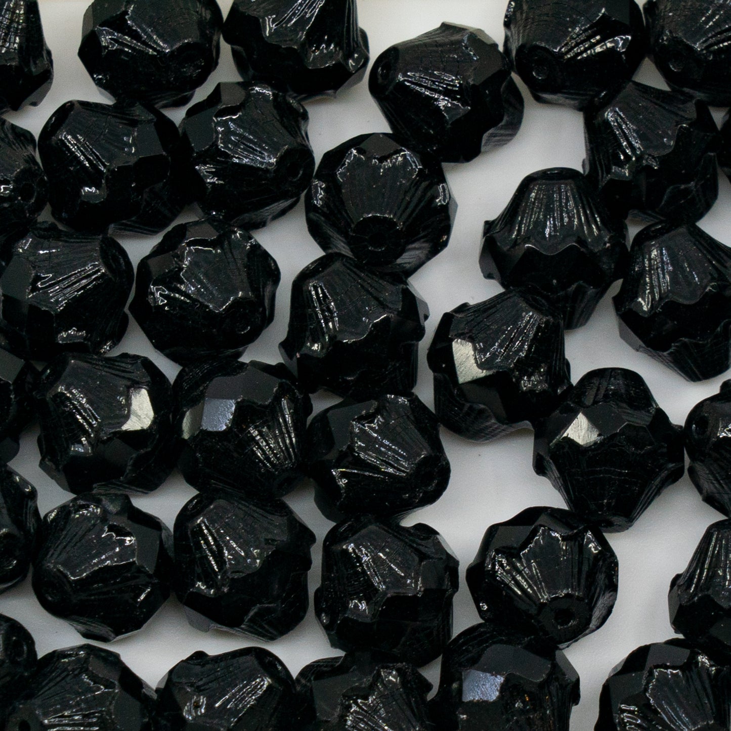 アウトレット 10グラム ファセットスペシャルカットビーズ、11 x 10 mm、ブラック（23980）、ガラス、チェコ共和国