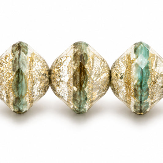 Faceted Special Cut Beads Ufo, X3099 Antique Silver Patina (x3099-81002), Glass, Czech Republic