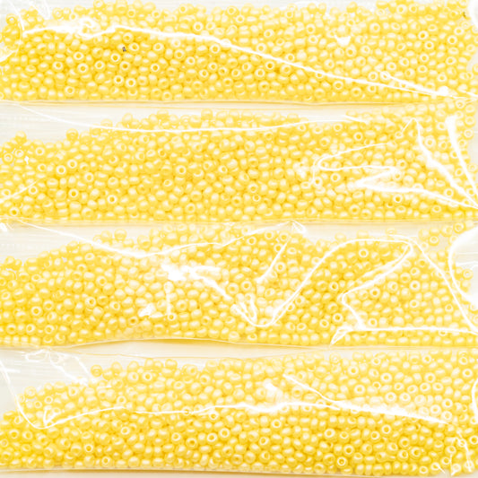 奥特莱斯 10克宝仕奥莎Ornela种子珠，圆孔，散装，11/0，珍珠黄77 (03050-77787)，玻璃，捷克共和国