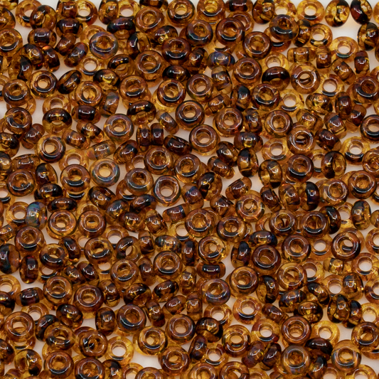 OUTLET 10g/50g TOHO Beads Demi Round, 6/0, Crystal Travertin (1-t), Glass, Czech Republic