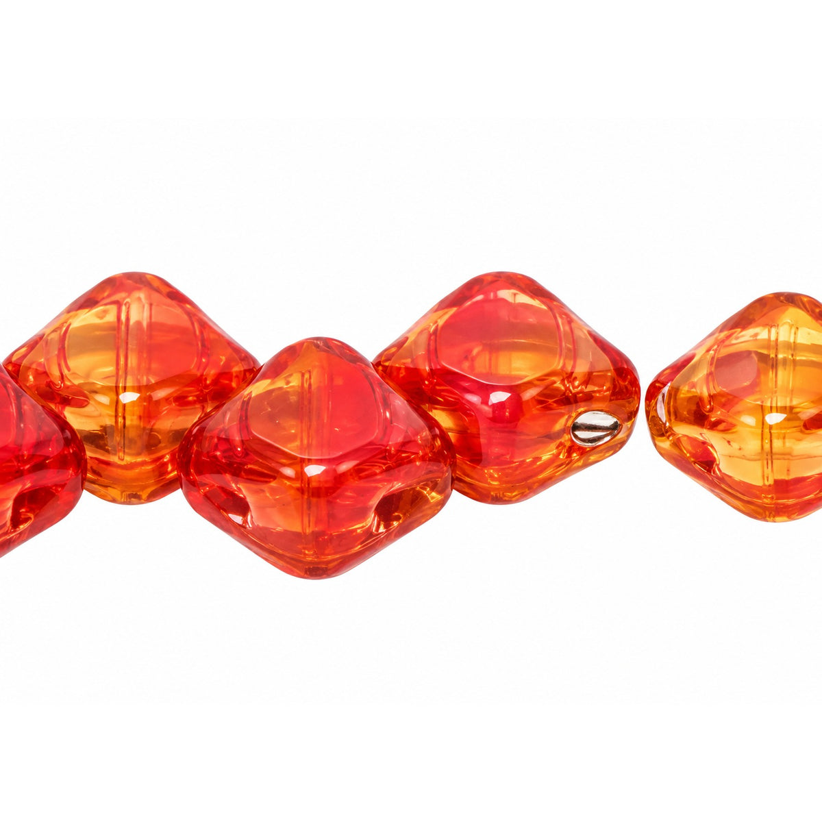 Silky 2-Hole Square Beads, X1810 (x1810), Glass, Czech Republic