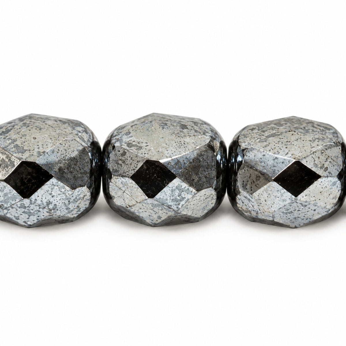Faceted Special Cut Beads, Black Hematite (23980-14400), Glass, Czech Republic