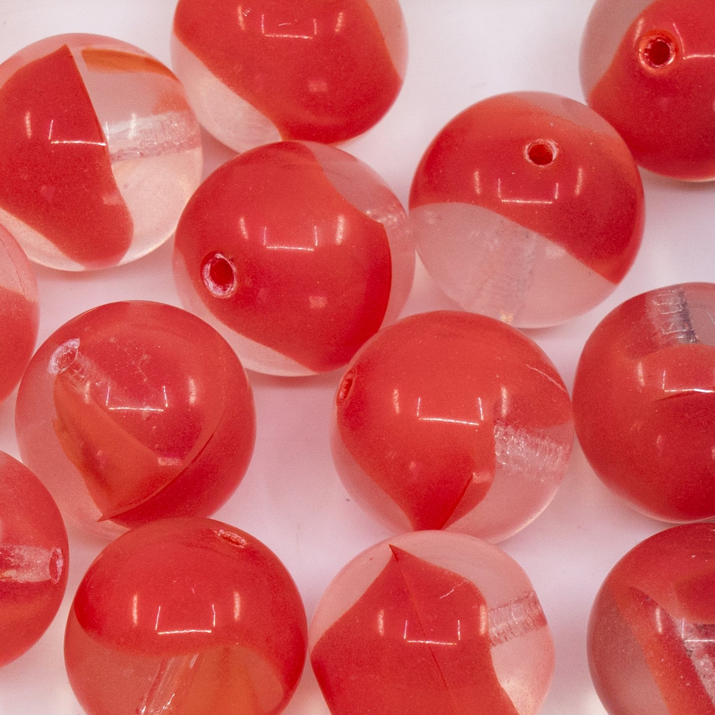 OUTLET 250g/50g Round Druck Beads, 16 x 16 mm, Crystal Red (96028), Glass, Czech Republic