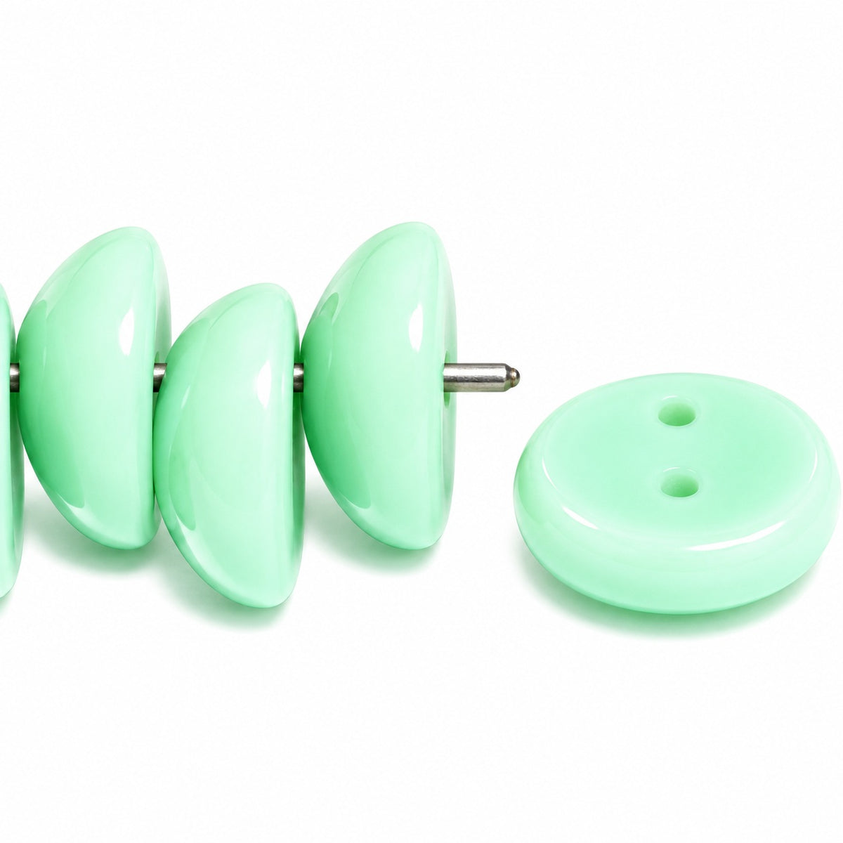 Piggy Beads, Opaque Green Ab (53110-28701), Glass, Czech Republic