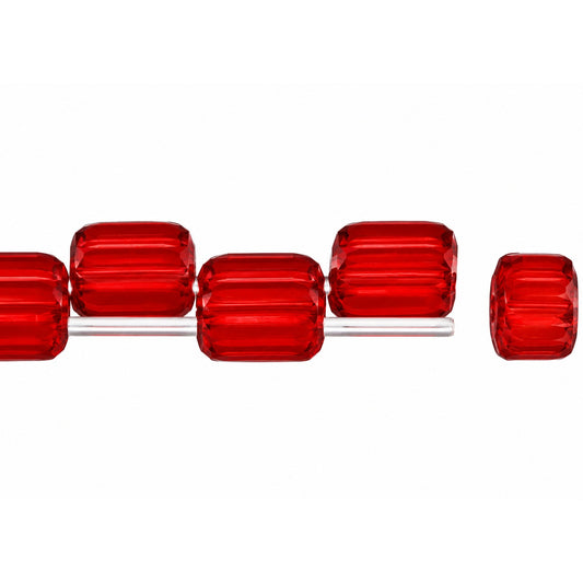 Silky 2-Hole Square Beads, Transparent Red Matte (90100-84110), Glass, Czech Republic